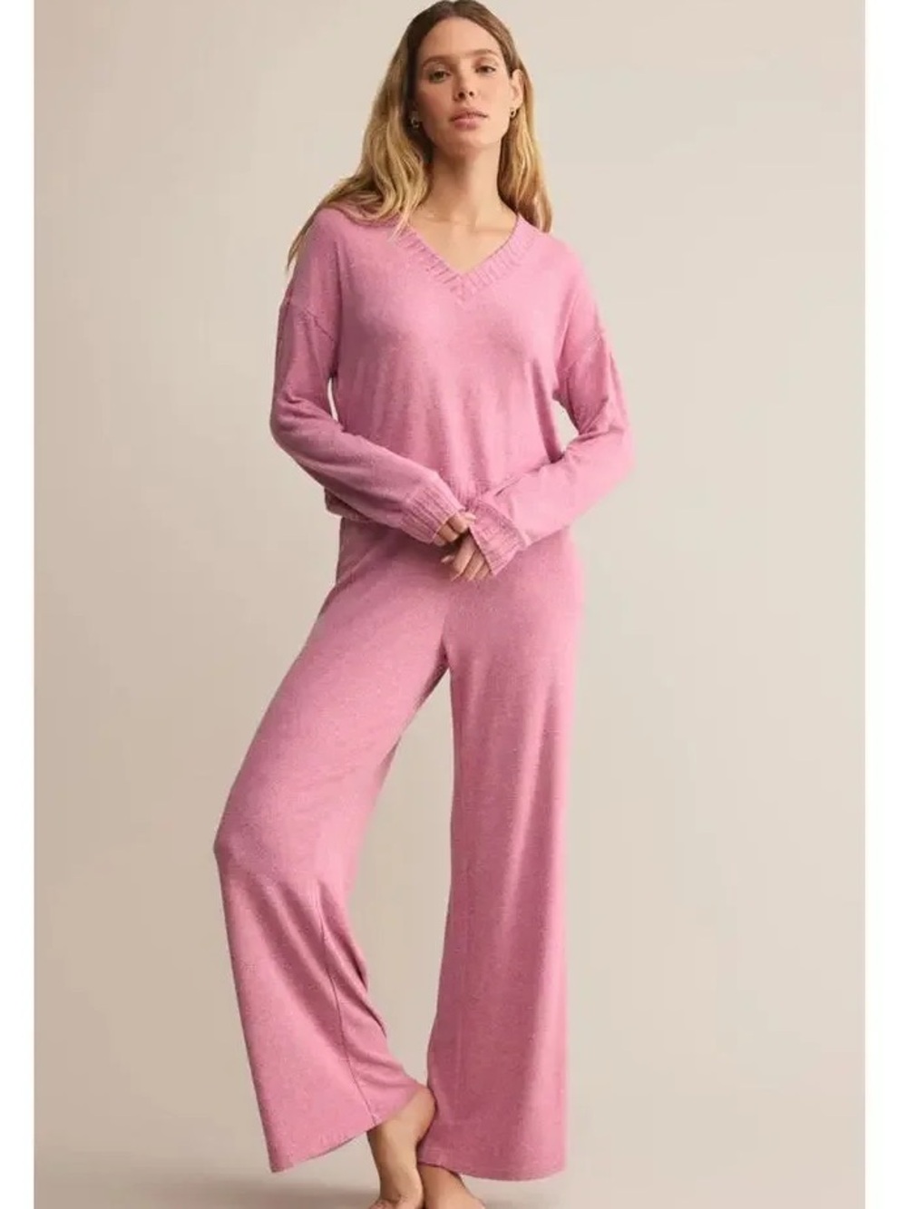 NWT Z Supply Courtney soft Long Sleeve top with matching wide leg pant